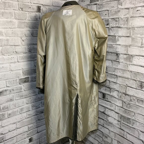 Vintage 90s London Fog Double Breasted Vented Olive GreenTrench Coat - Picture 8 of 15